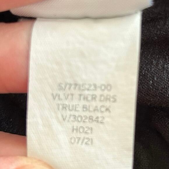 Gap Kids Short Sleeve Tiered Velvet Dress Party Holiday Black Girls Size Small - Picture 7 of 7